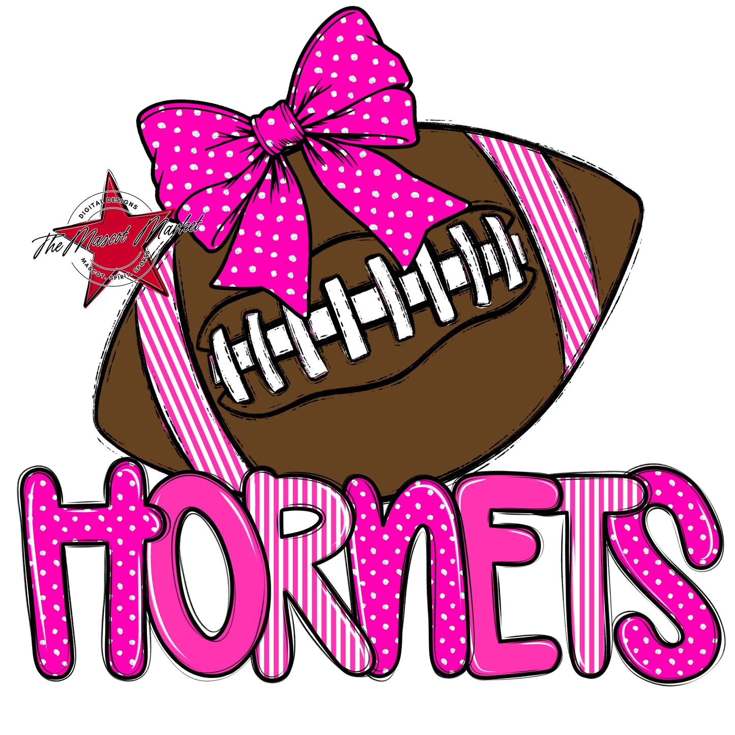 Hornets Football Spirit Design-Pink