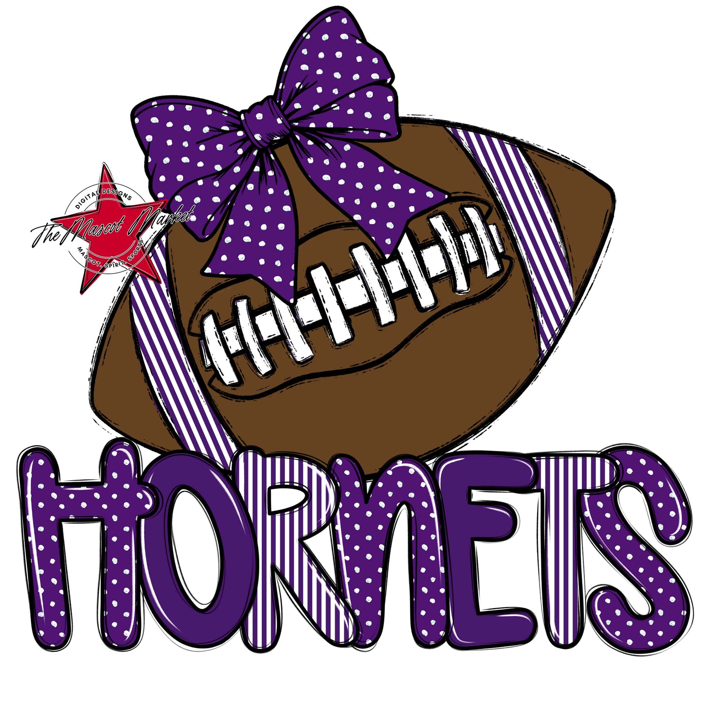 Hornets Football Spirit Design-Purple