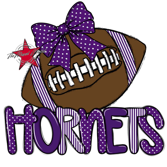 Hornets Football Spirit Design-Purple