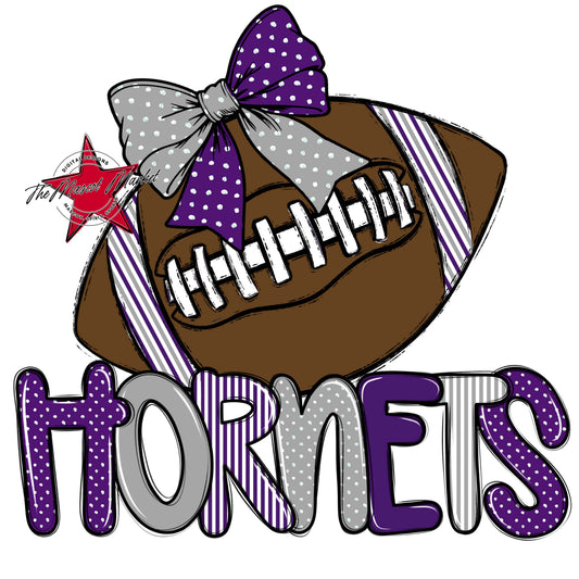 Hornets Football Spirit Design-Purple & Grey