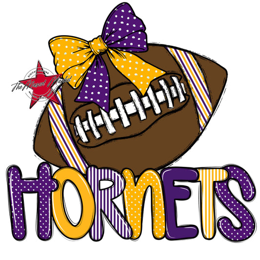 Hornets Football Spirit Design-Purple & Yellow