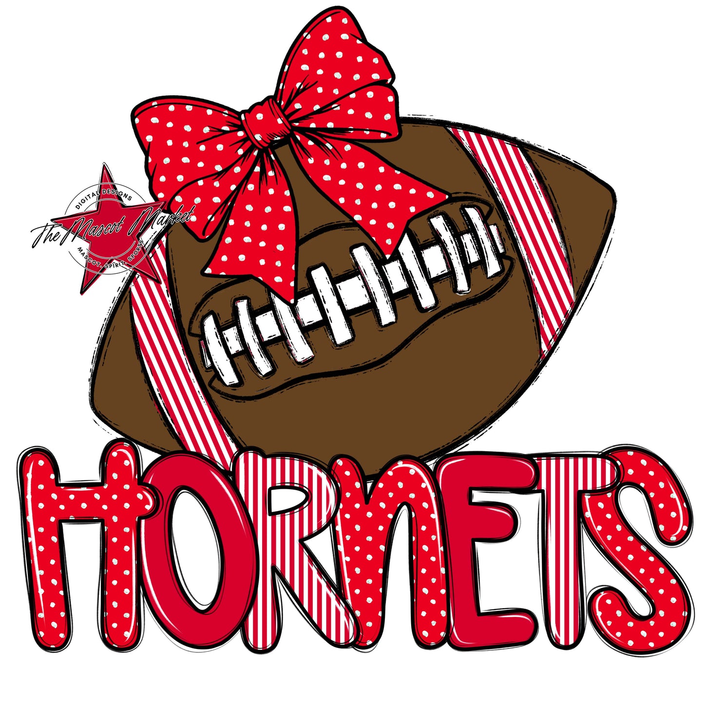 Hornets Football Spirit Design-Red