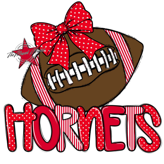 Hornets Football Spirit Design-Red