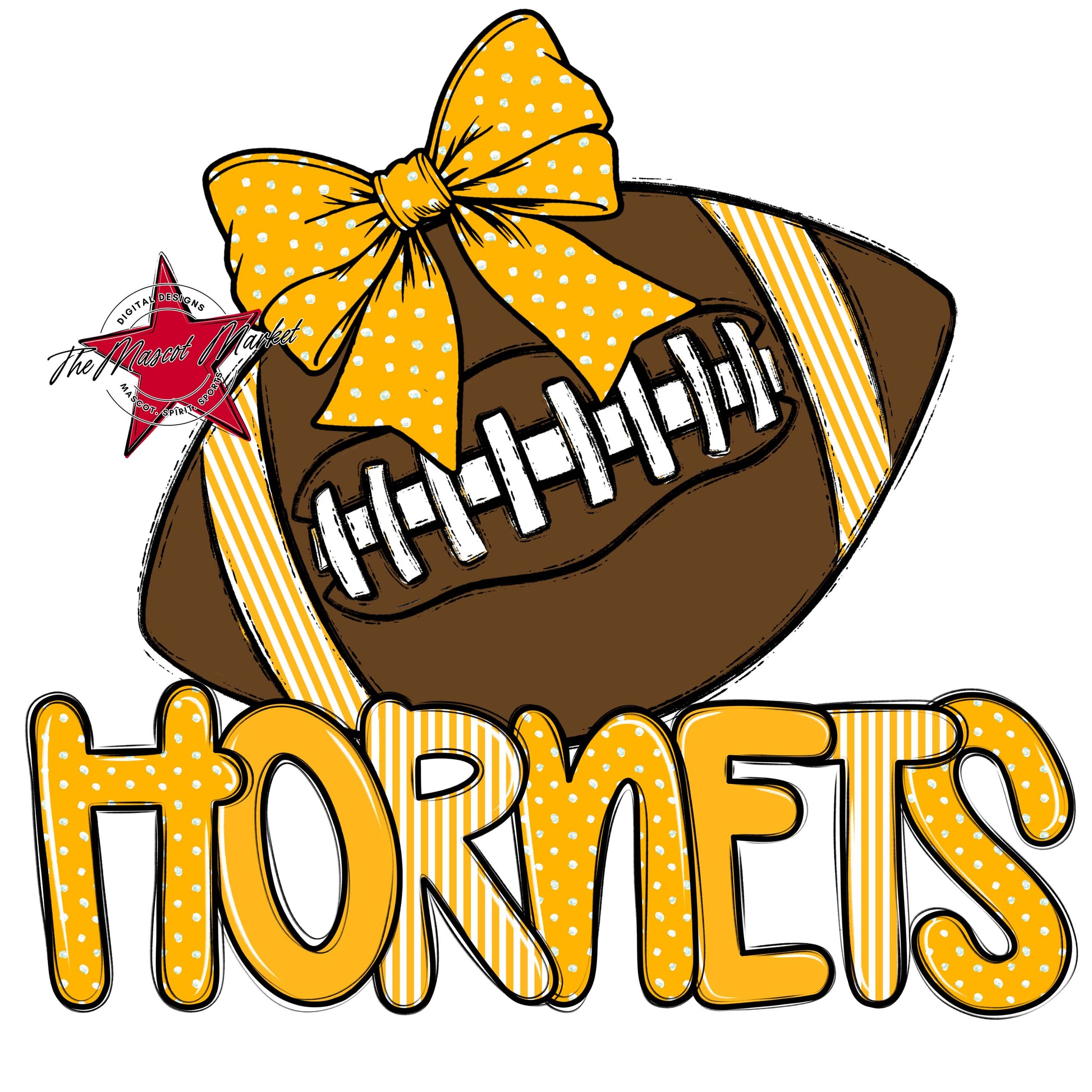 Hornets Football Spirit Design-Yellow