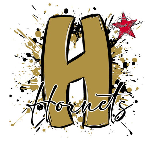Hornets Mascot Splatter-Gold
