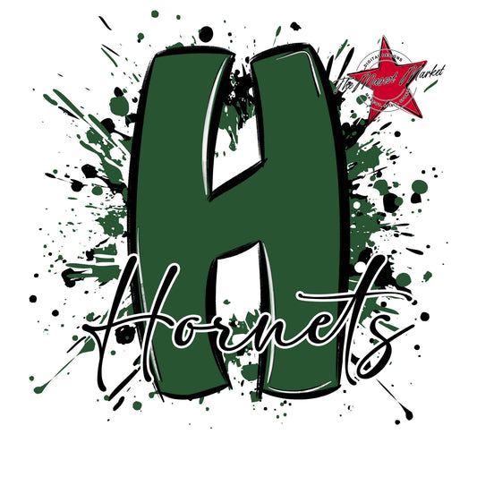 Hornets Mascot Splatter-Green