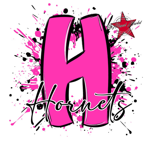 Hornets Mascot Splatter-Pink
