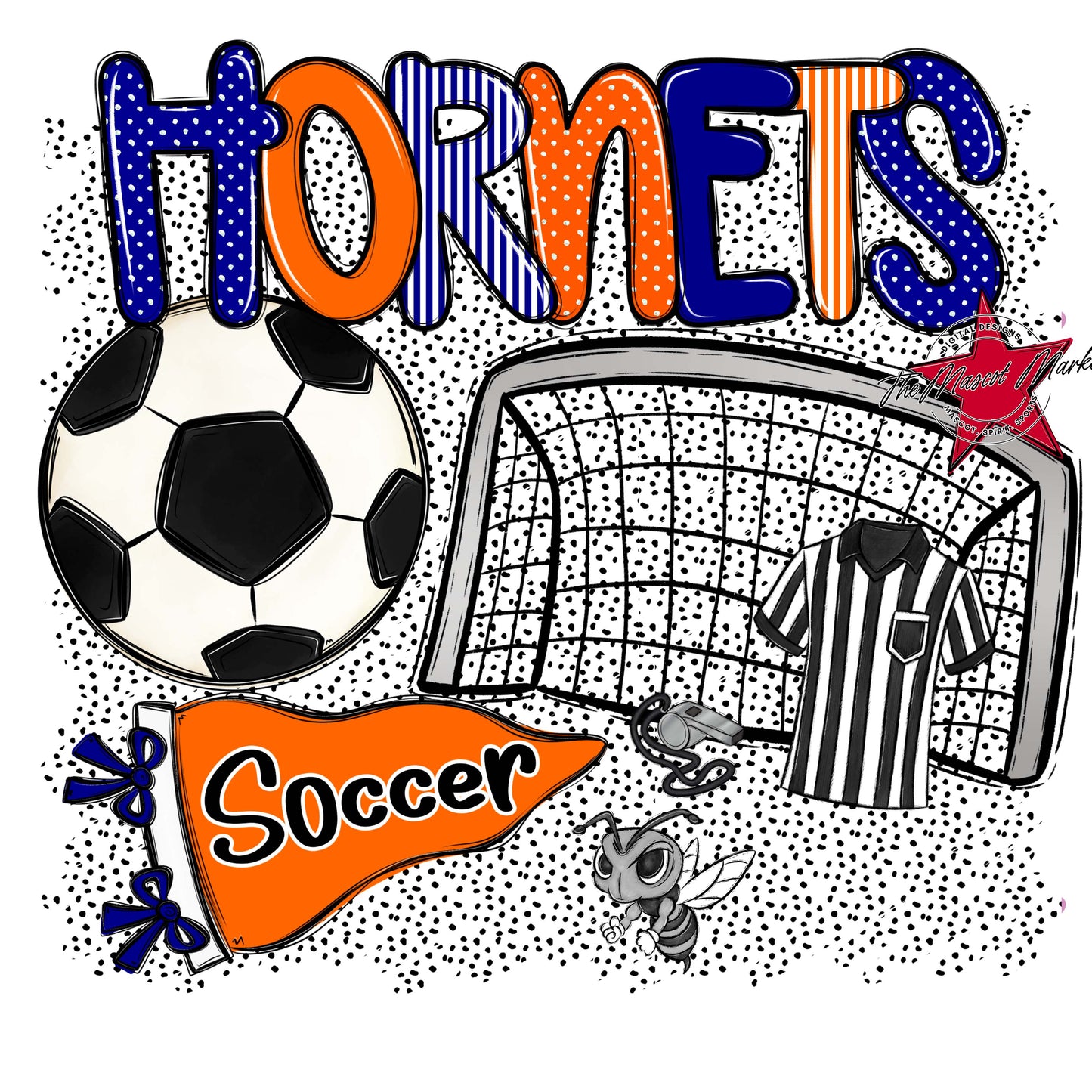 Hornets Soccer Spirit-Blue & Orange