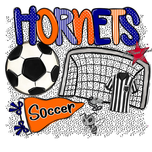 Hornets Soccer Spirit-Blue & Orange