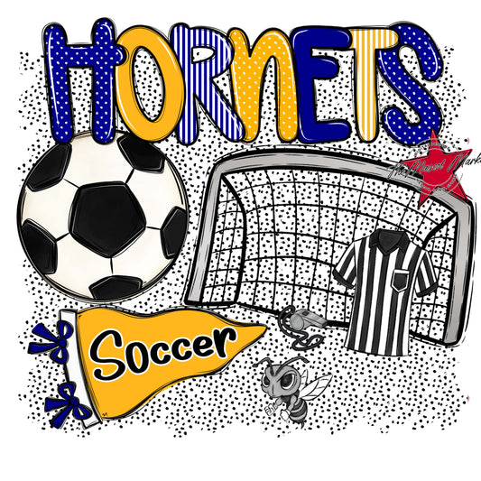 Hornets Soccer Spirit-Blue & Yellow