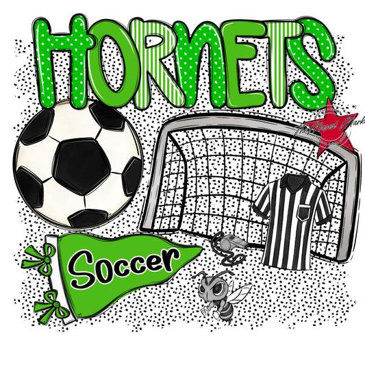 Hornets Soccer Spirit-Bright Green