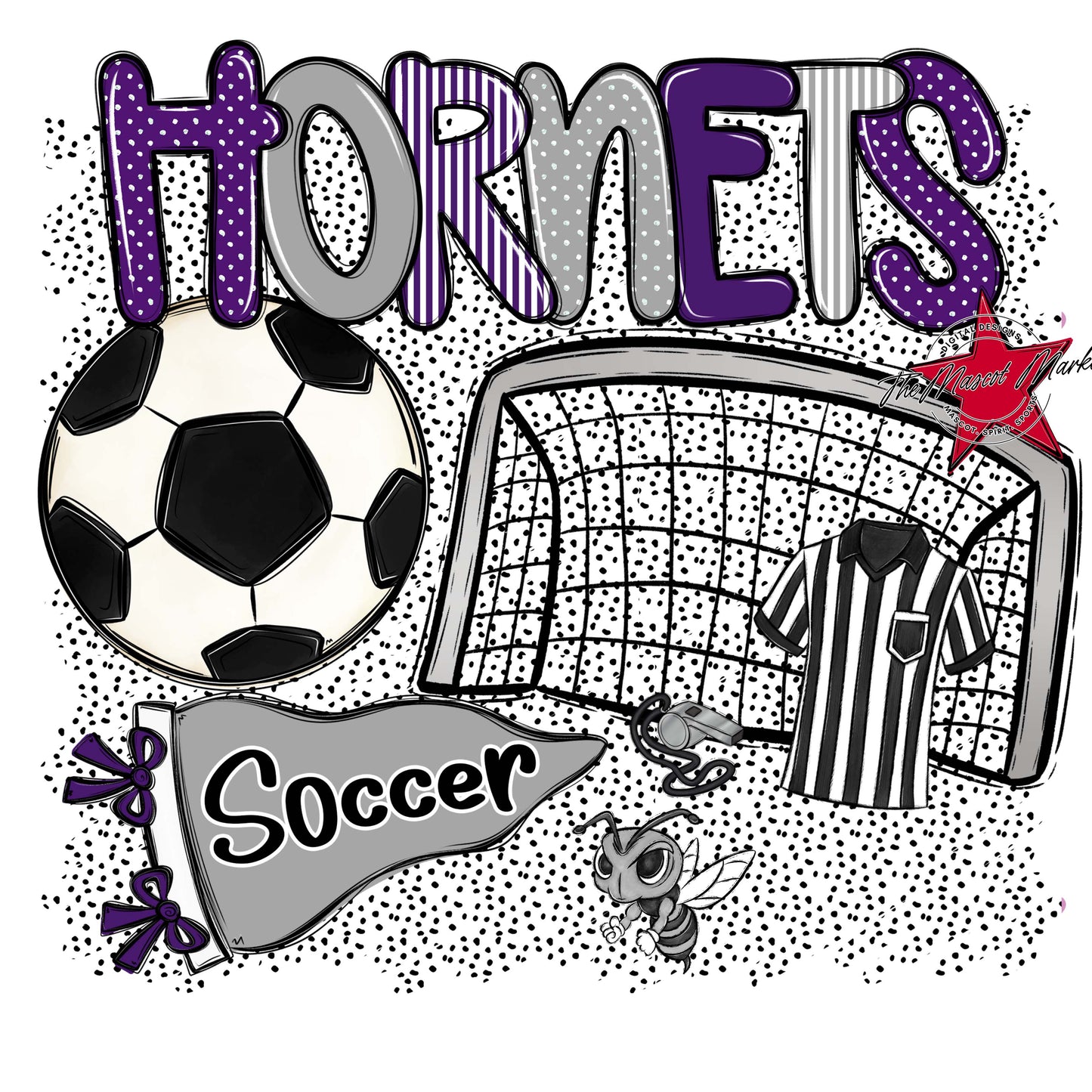 Hornets Soccer Spirit-Purple & Grey