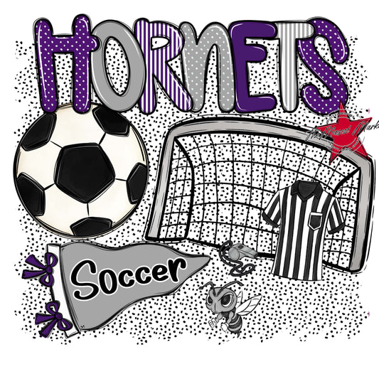 Hornets Soccer Spirit-Purple & Grey