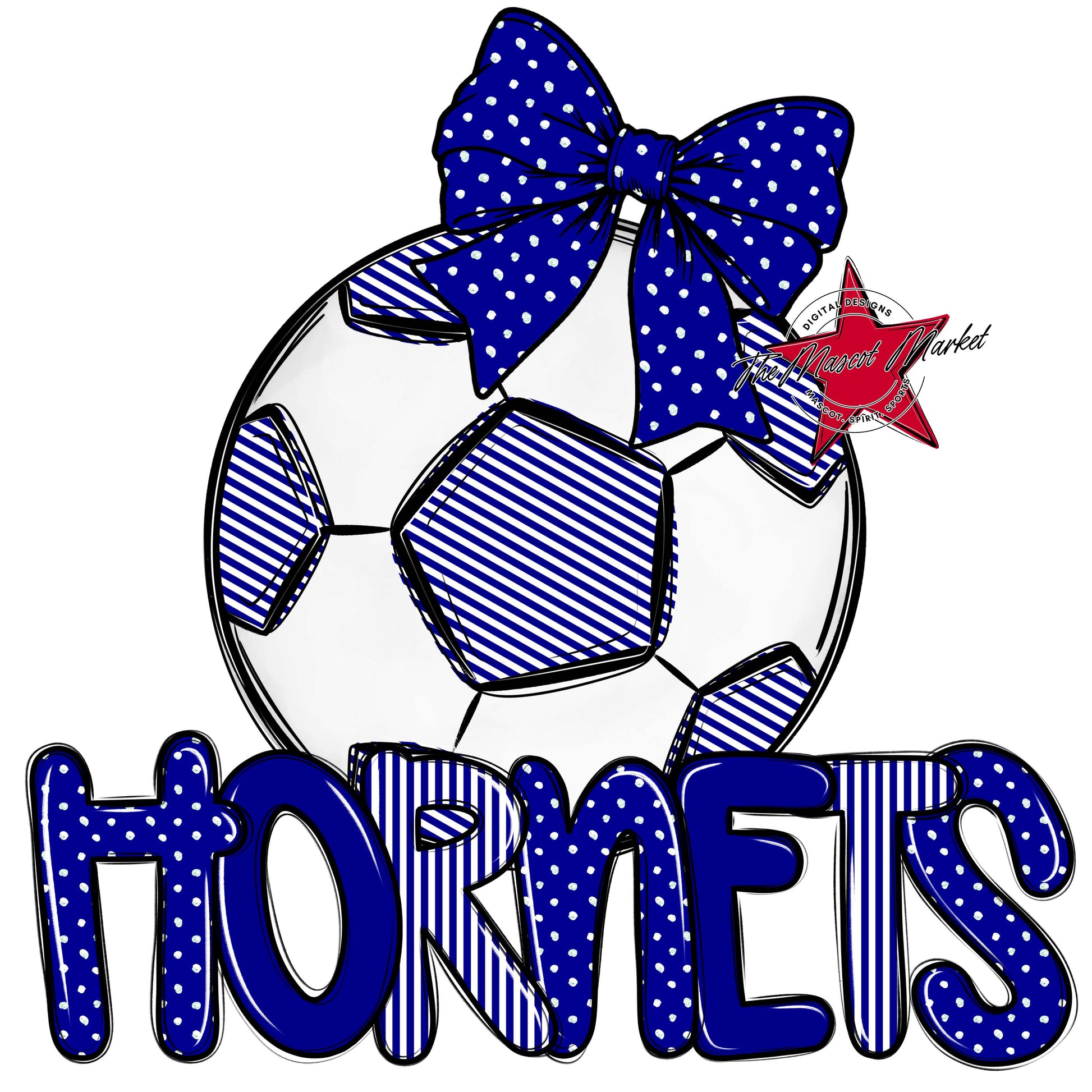 Hornets Soccer Spirit Design-Blue
