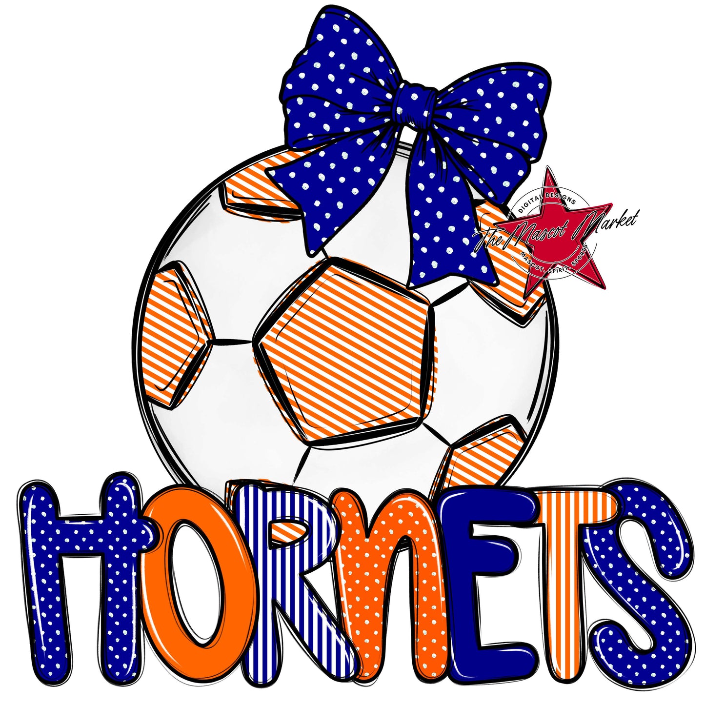 Hornets Soccer Spirit Design-Blue & Orange