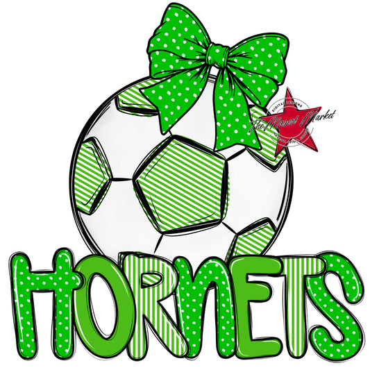 Hornets Soccer Spirit Design-Bright Green