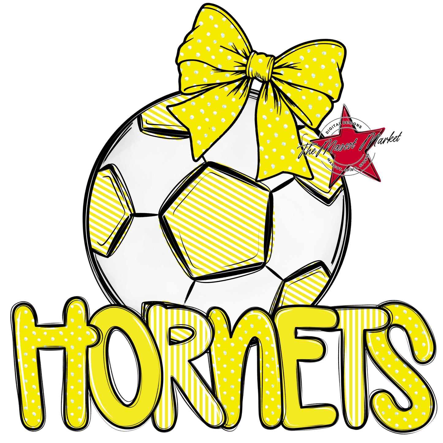 Hornets Soccer Spirit Design-Bright Yellow