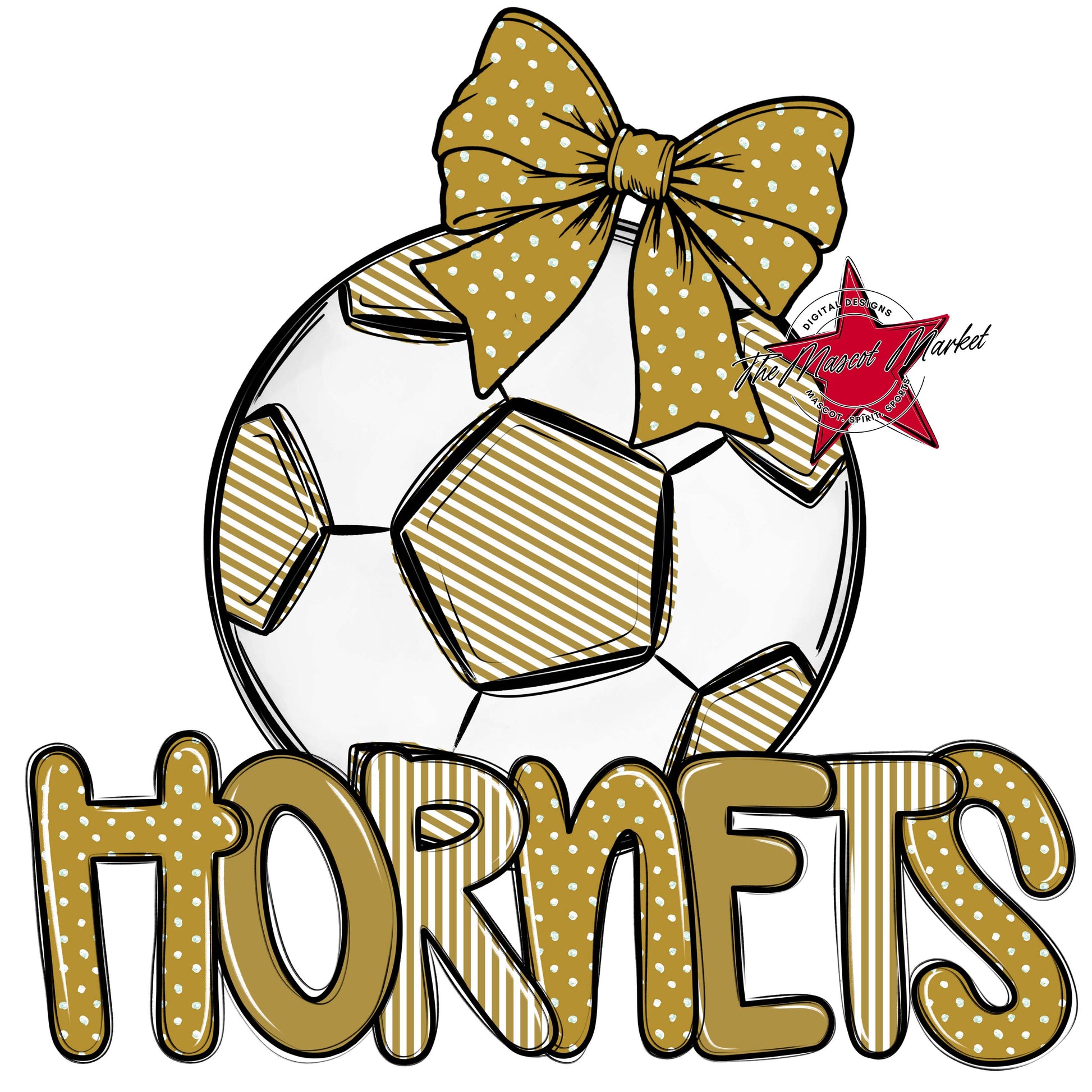 Hornets Soccer Spirit Design-Gold