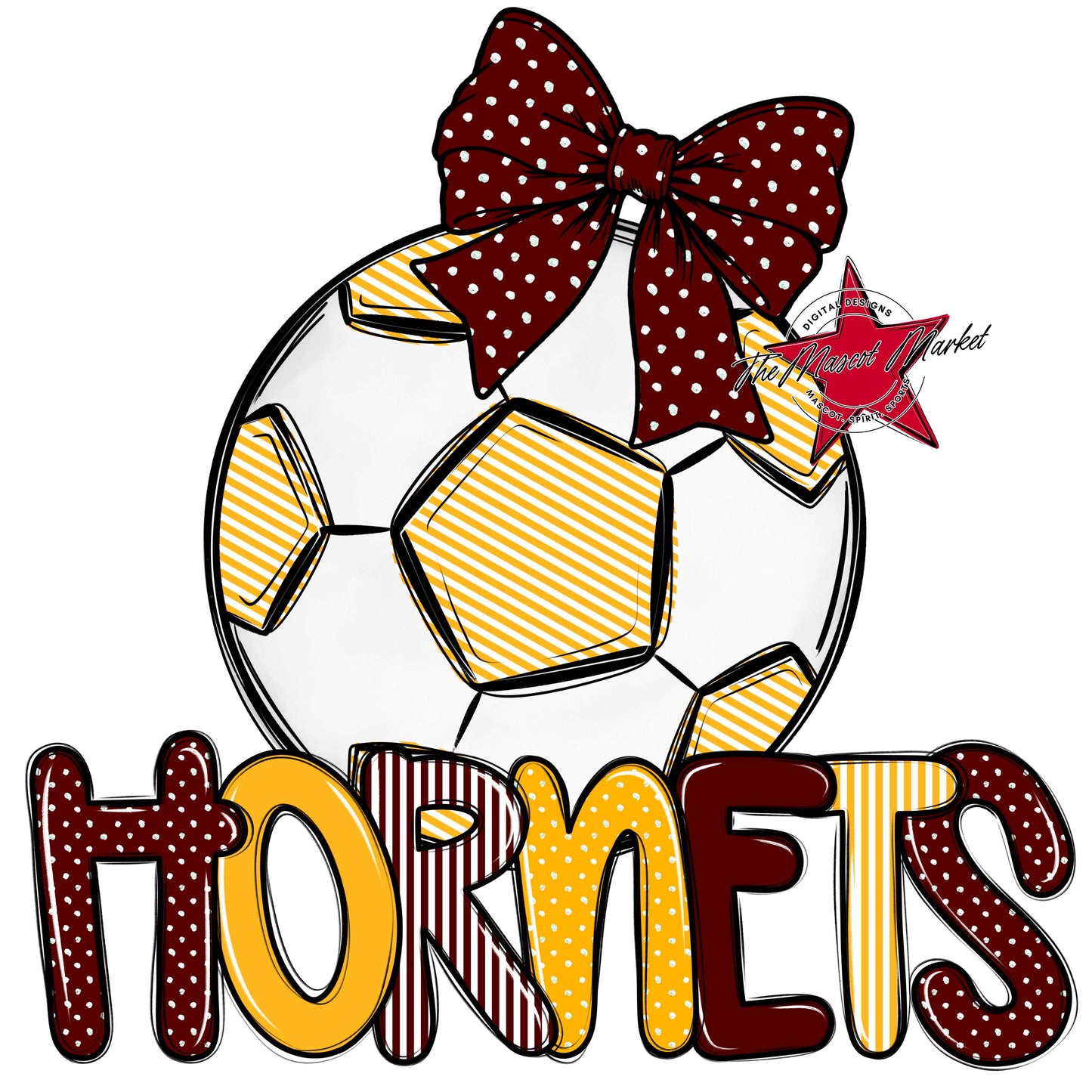 Hornets Soccer Spirit Design-Maroon & Yellow