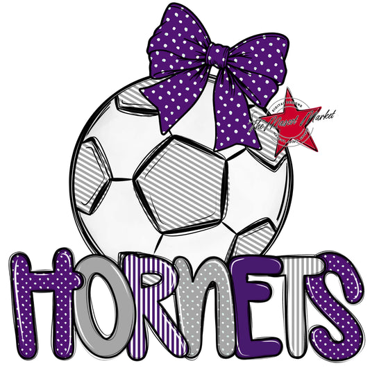Hornets Soccer Spirit Design-Purple & Grey