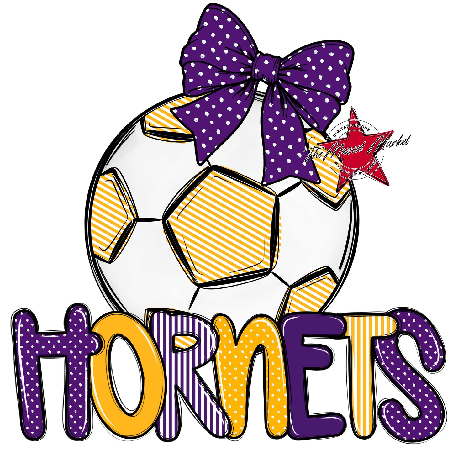 Hornets Soccer Spirit Design-Purple & Yellow