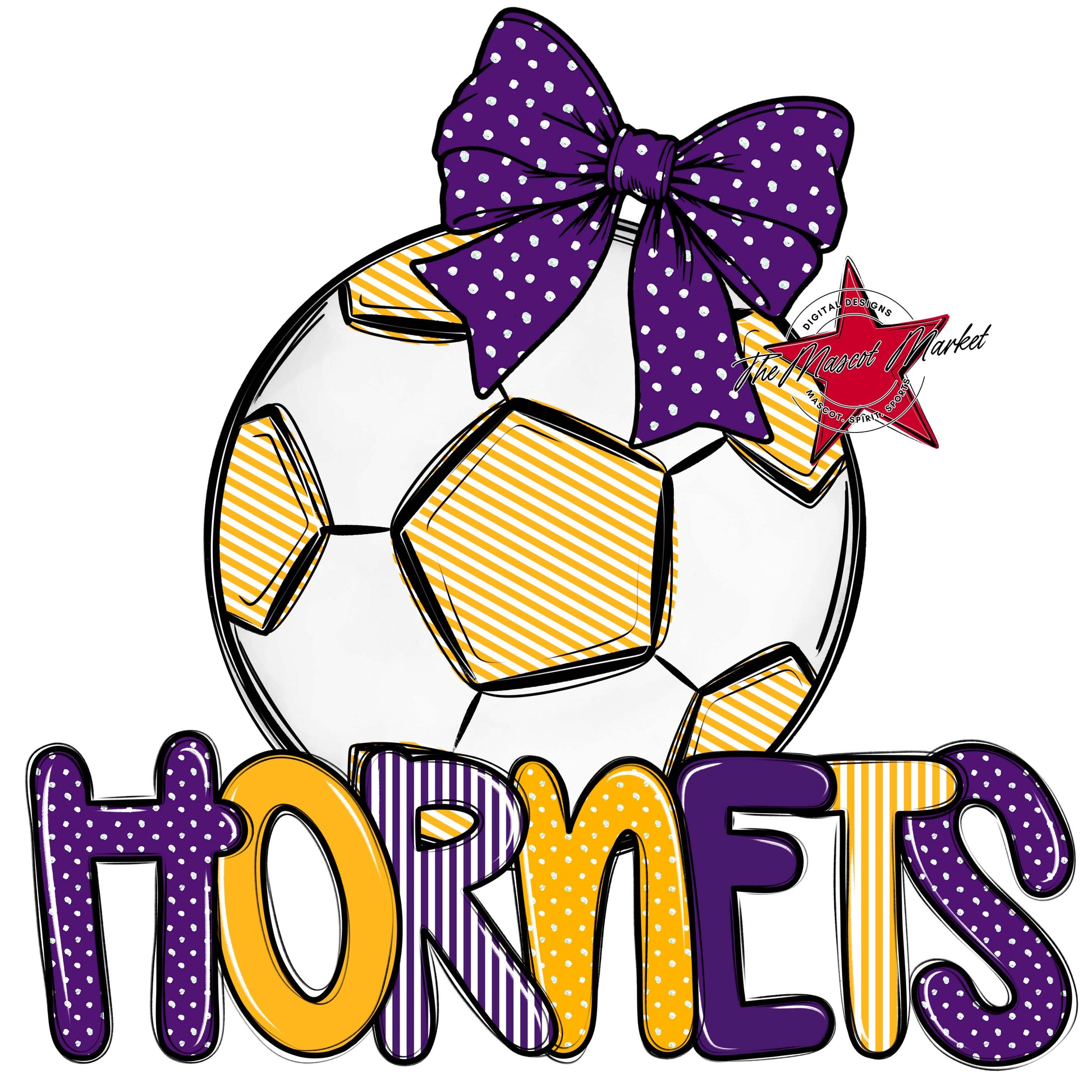 Hornets Soccer Spirit Design-Purple & Yellow