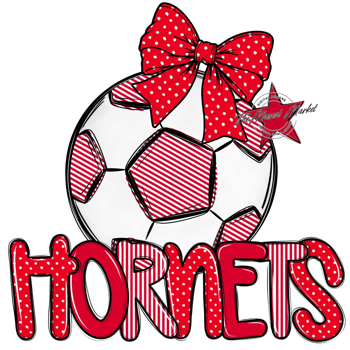 Hornets Soccer Spirit Design-Red
