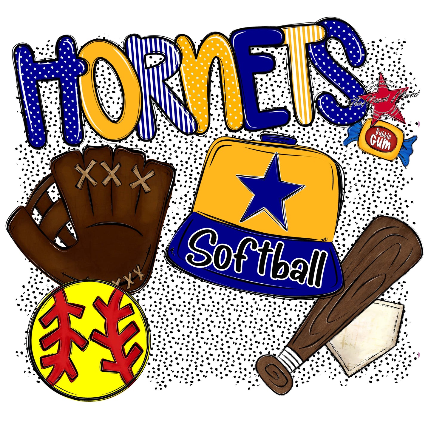 Hornets Softball Spirit-Blue & Yellow
