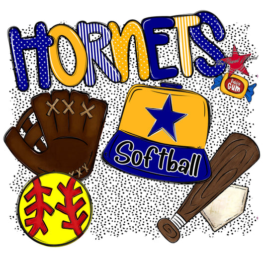 Hornets Softball Spirit-Blue & Yellow