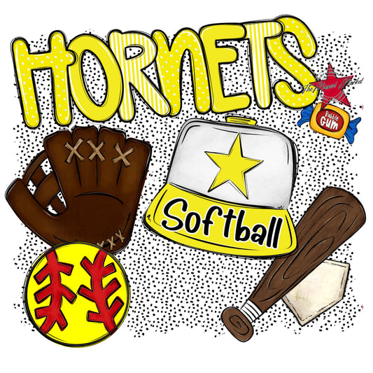 Hornets Softball Spirit-Bright Yellow