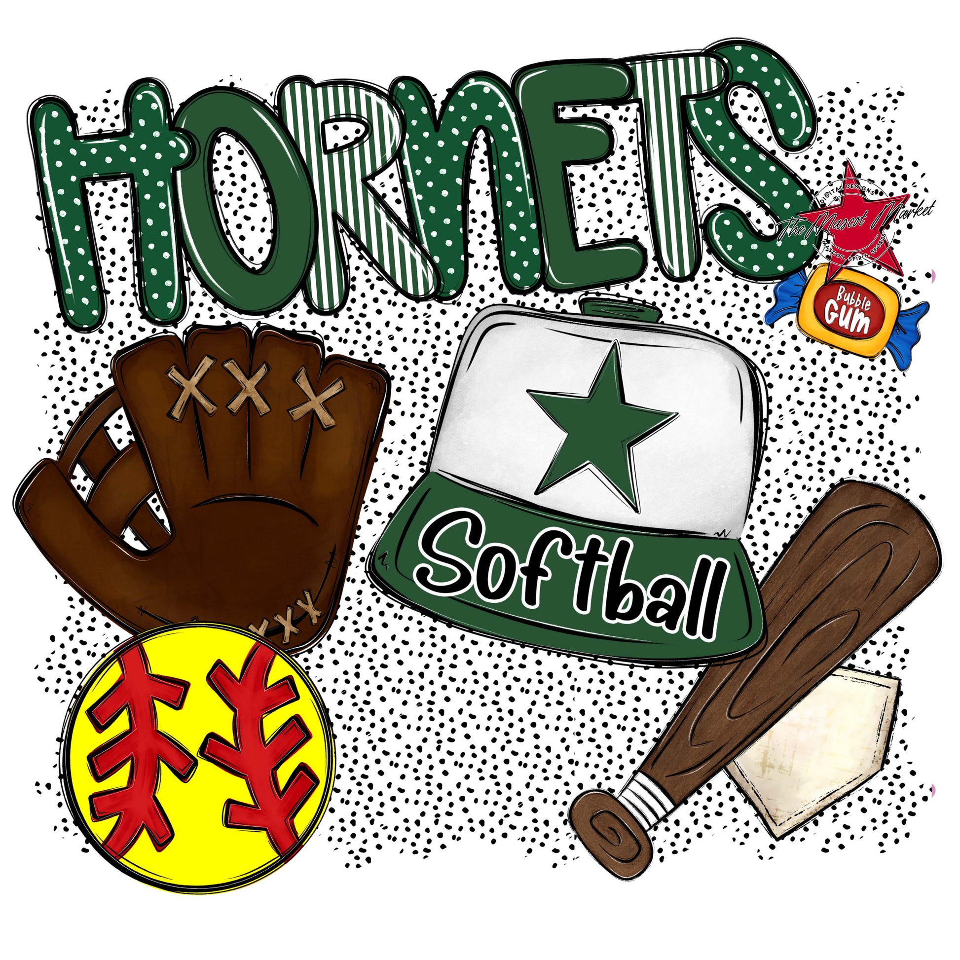 Hornets Softball Spirit-Green