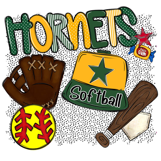 Hornets Softball Spirit-Green & Yellow