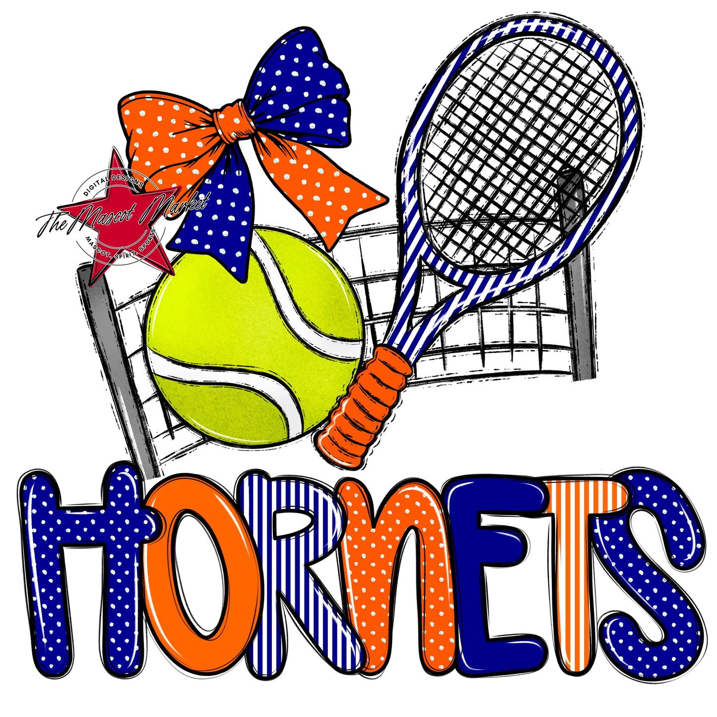 Hornets Tennis Spirit Design-Blue & Orange