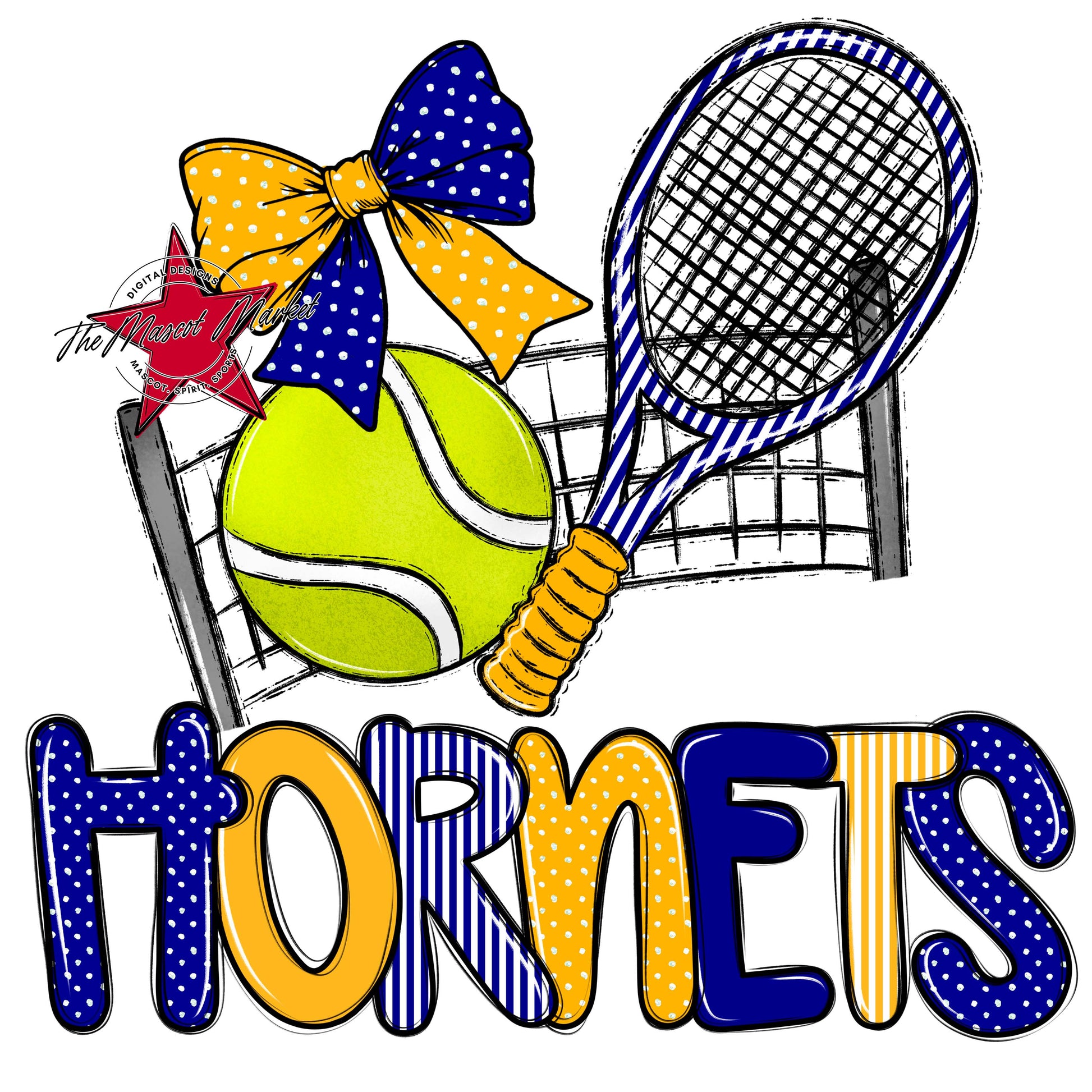 Hornets Tennis Spirit Design-Blue & Yellow