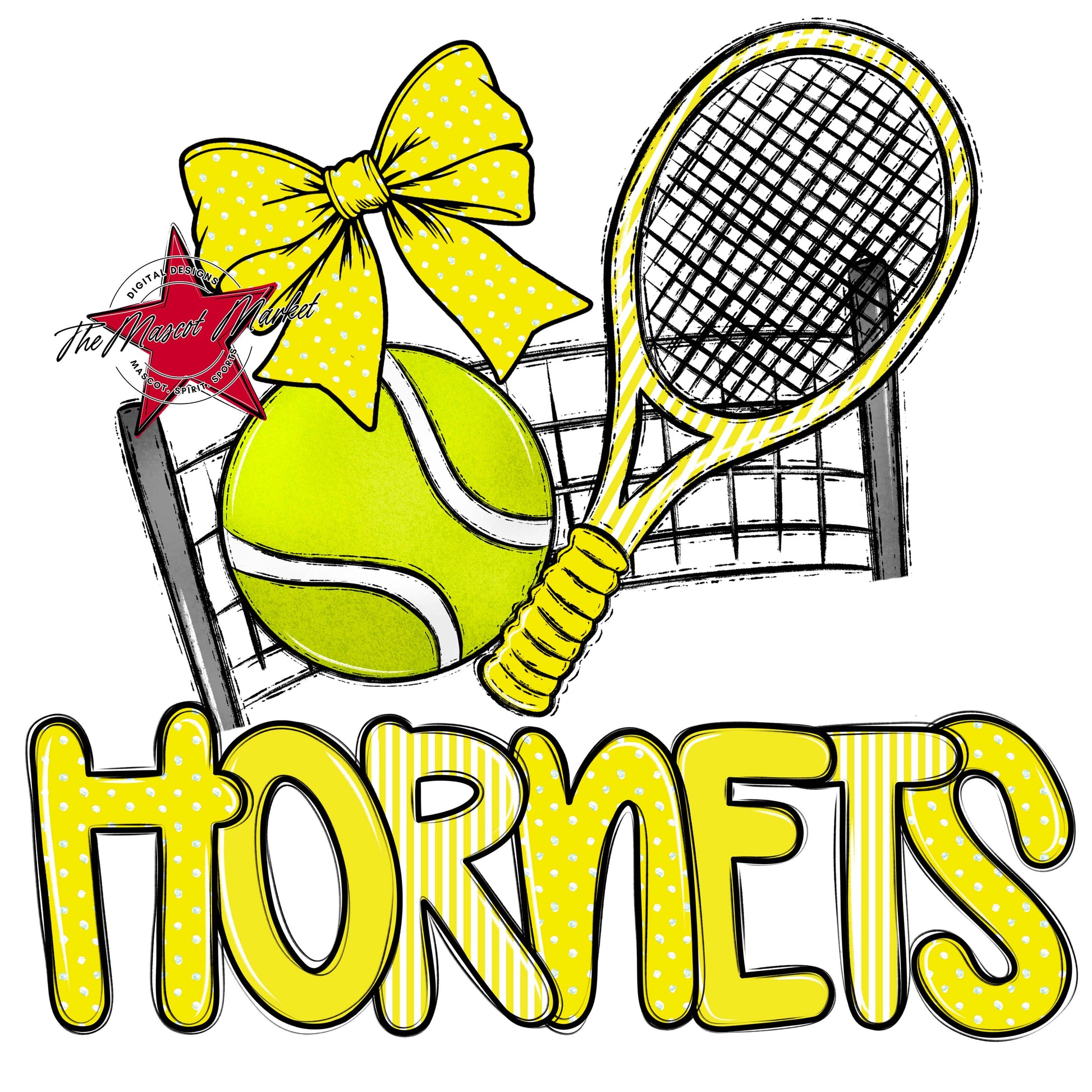 Hornets Tennis Spirit Design-Bright Yellow