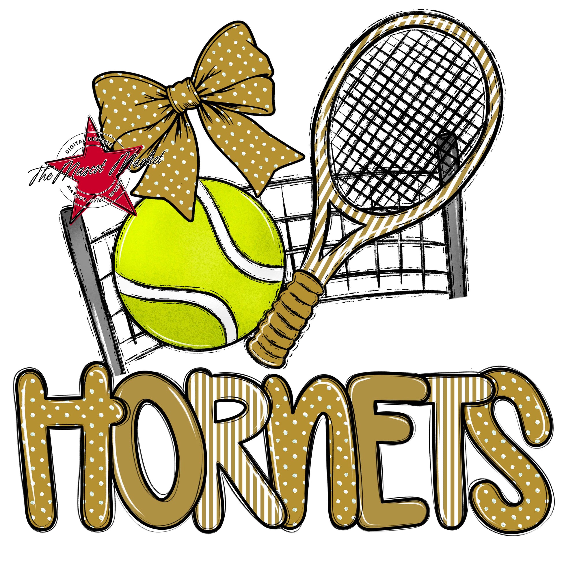 Hornets Tennis Spirit Design-Gold