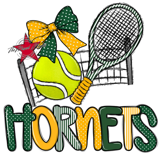 Hornets Tennis Spirit Design-Green & Yellow