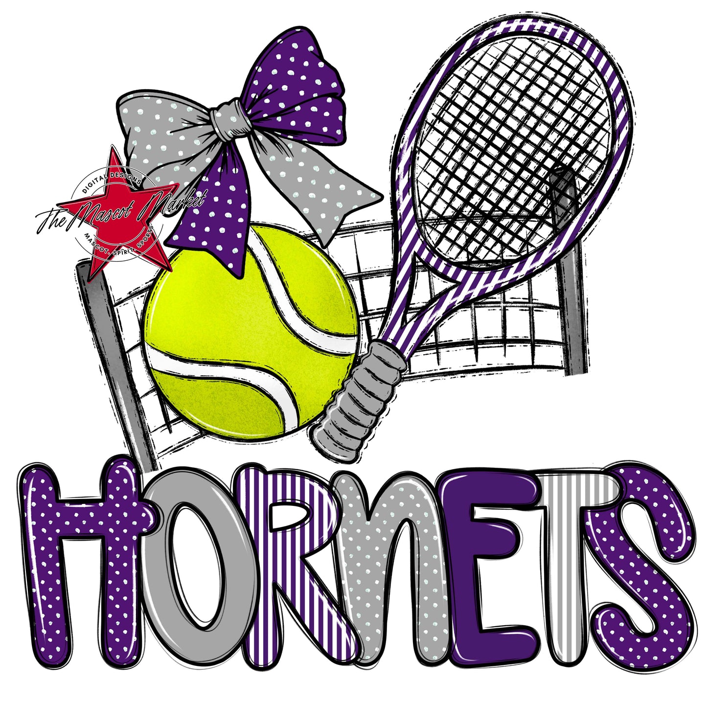Hornets Tennis Spirit Design-Purple & Grey