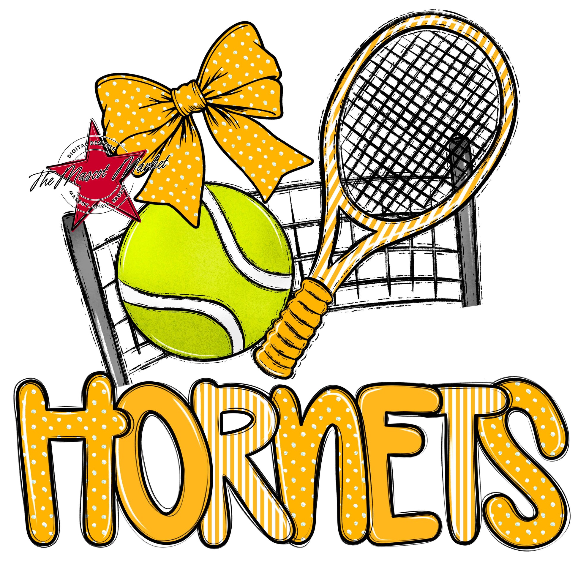 Hornets Tennis Spirit Design-Yellow