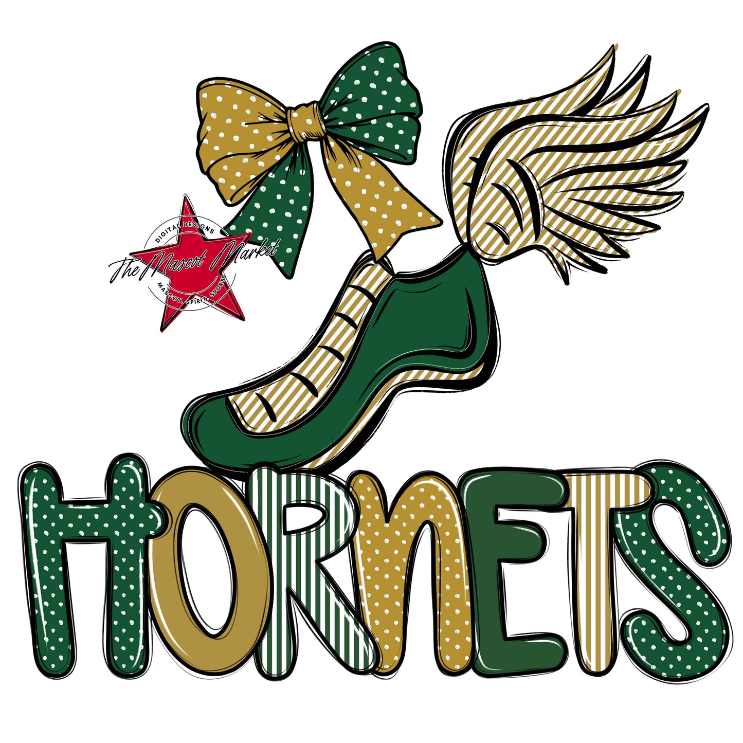 Hornets Track Spirit Design-Green & Gold