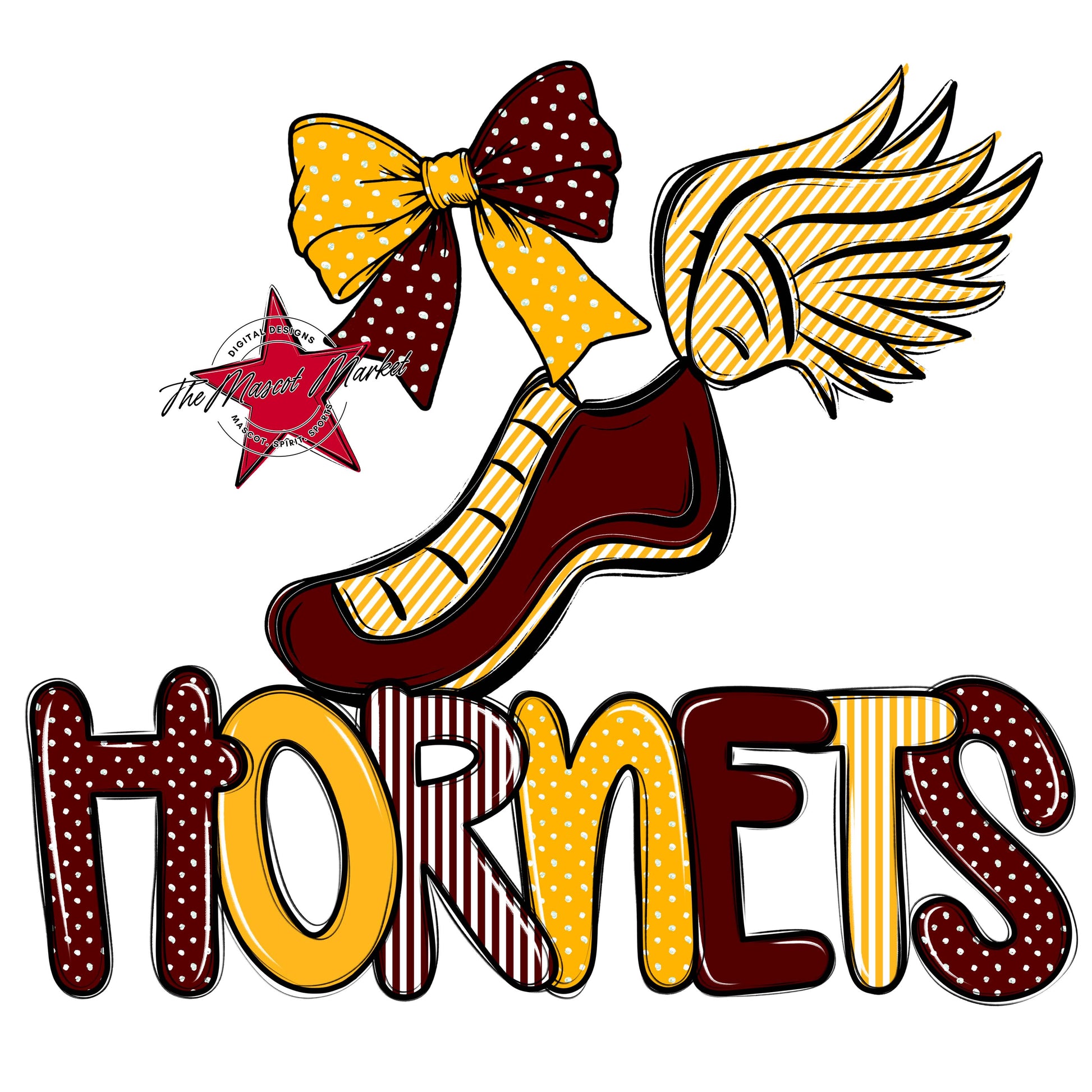 Hornets Track Spirit Design-Maroon & Yellow
