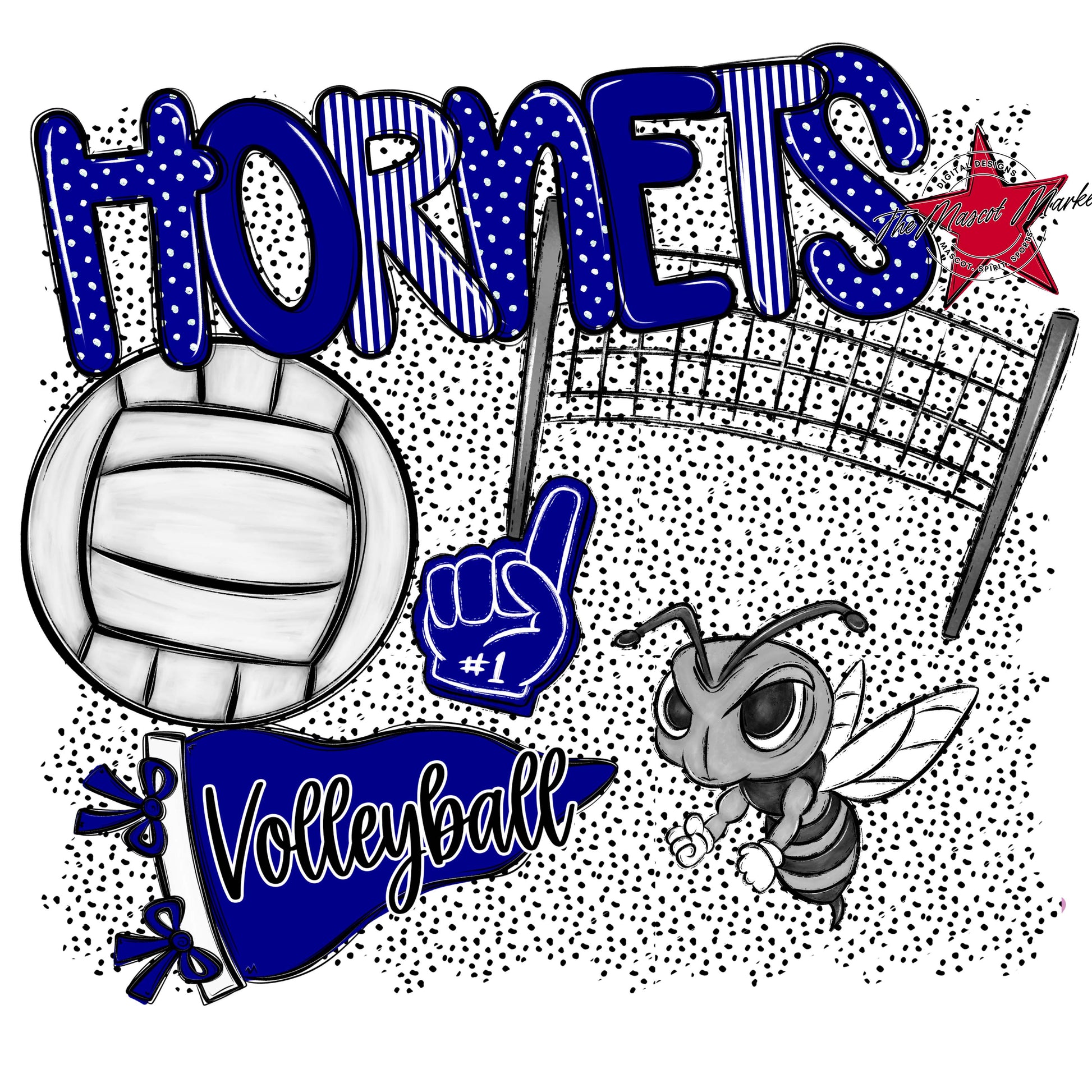 Hornets Volleyball Spirit-Blue