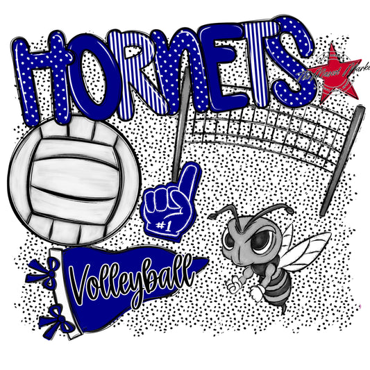 Hornets Volleyball Spirit-Blue