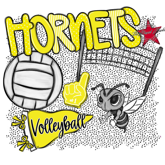 Hornets Volleyball Spirit-Bright Yellow