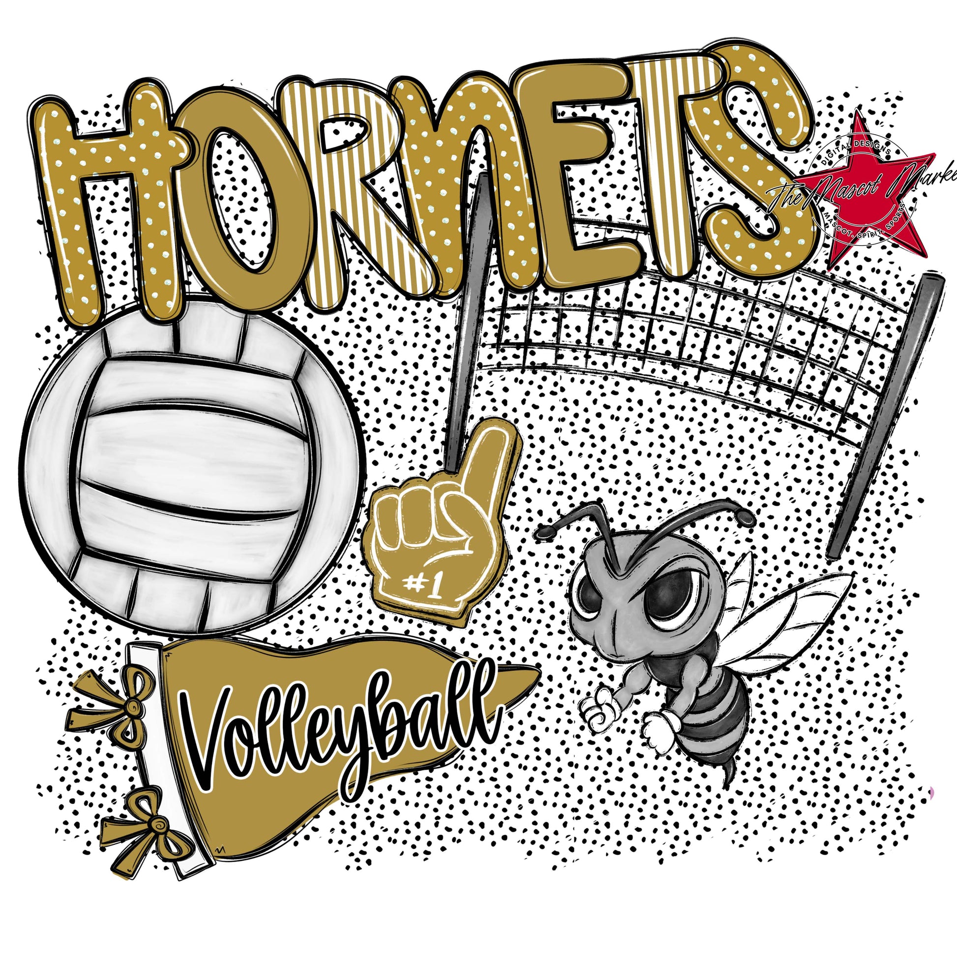 Hornets Volleyball Spirit-Gold