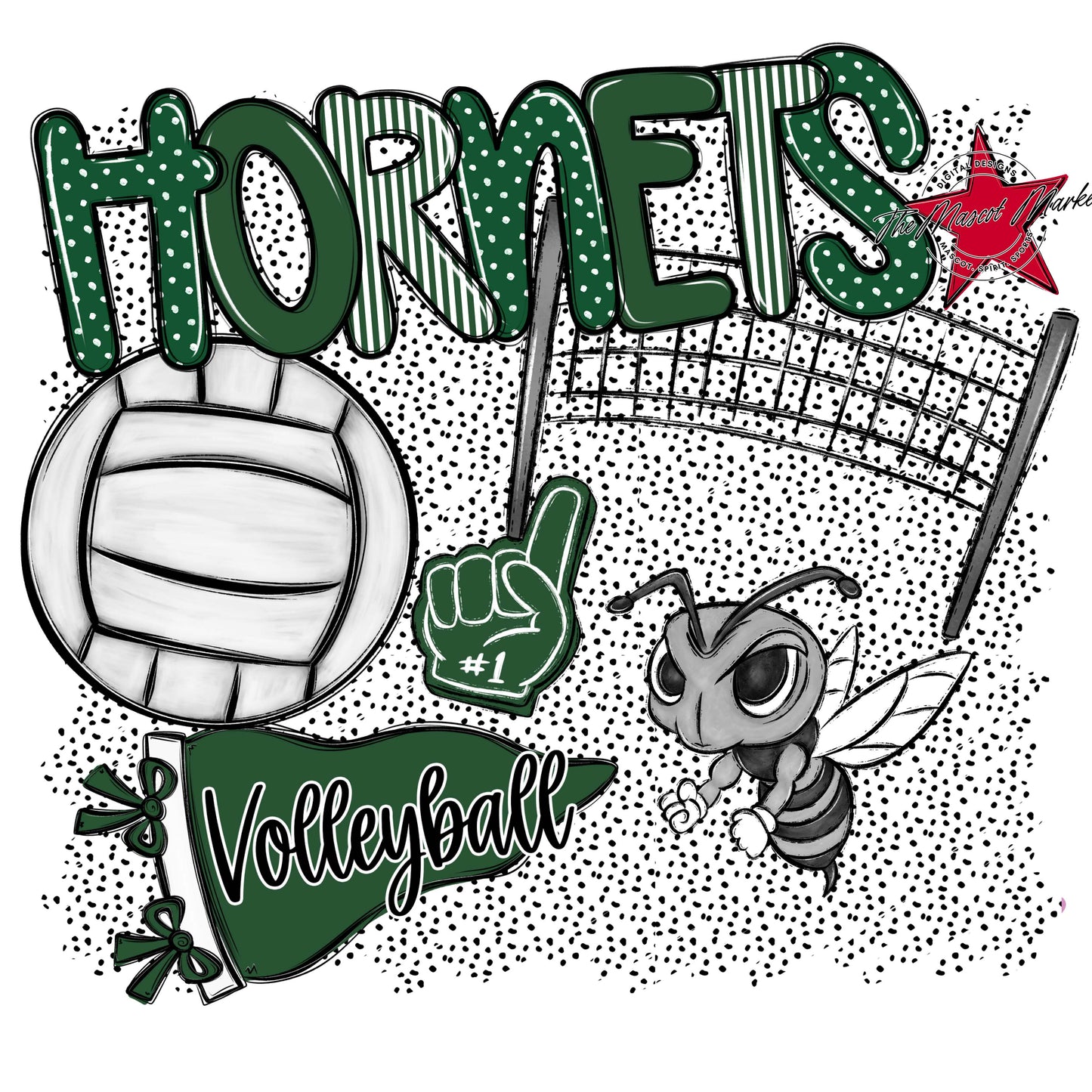 Hornets Volleyball Spirit-Green