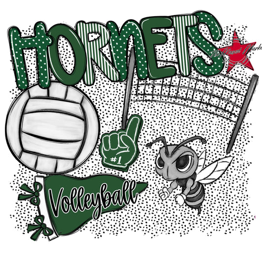 Hornets Volleyball Spirit-Green