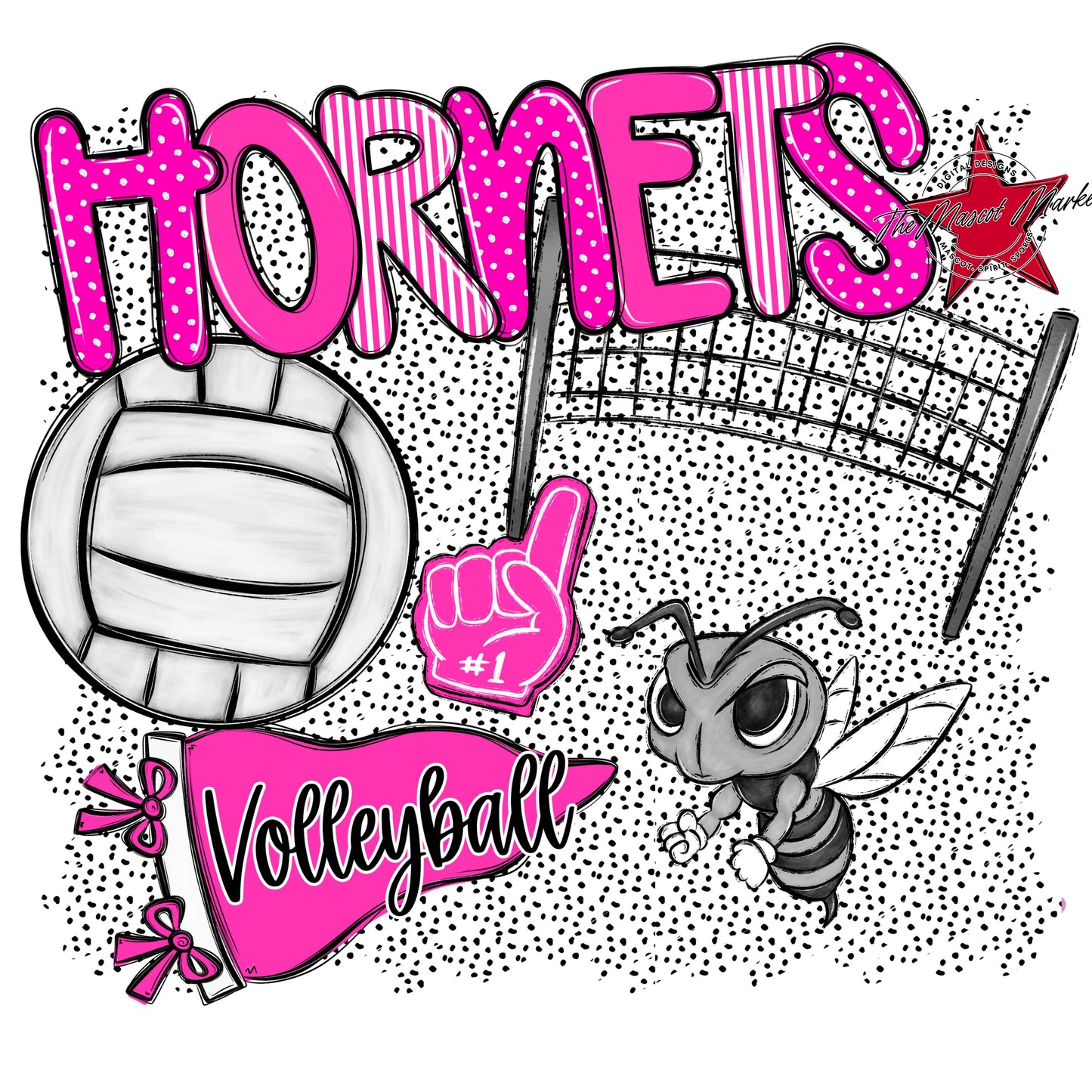 Hornets Volleyball Spirit-Pink