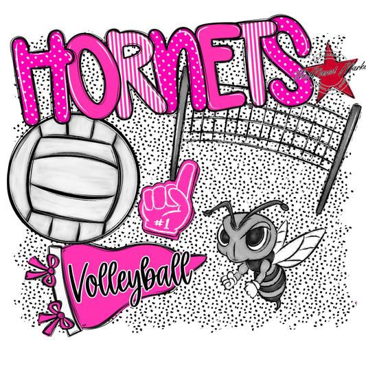 Hornets Volleyball Spirit-Pink