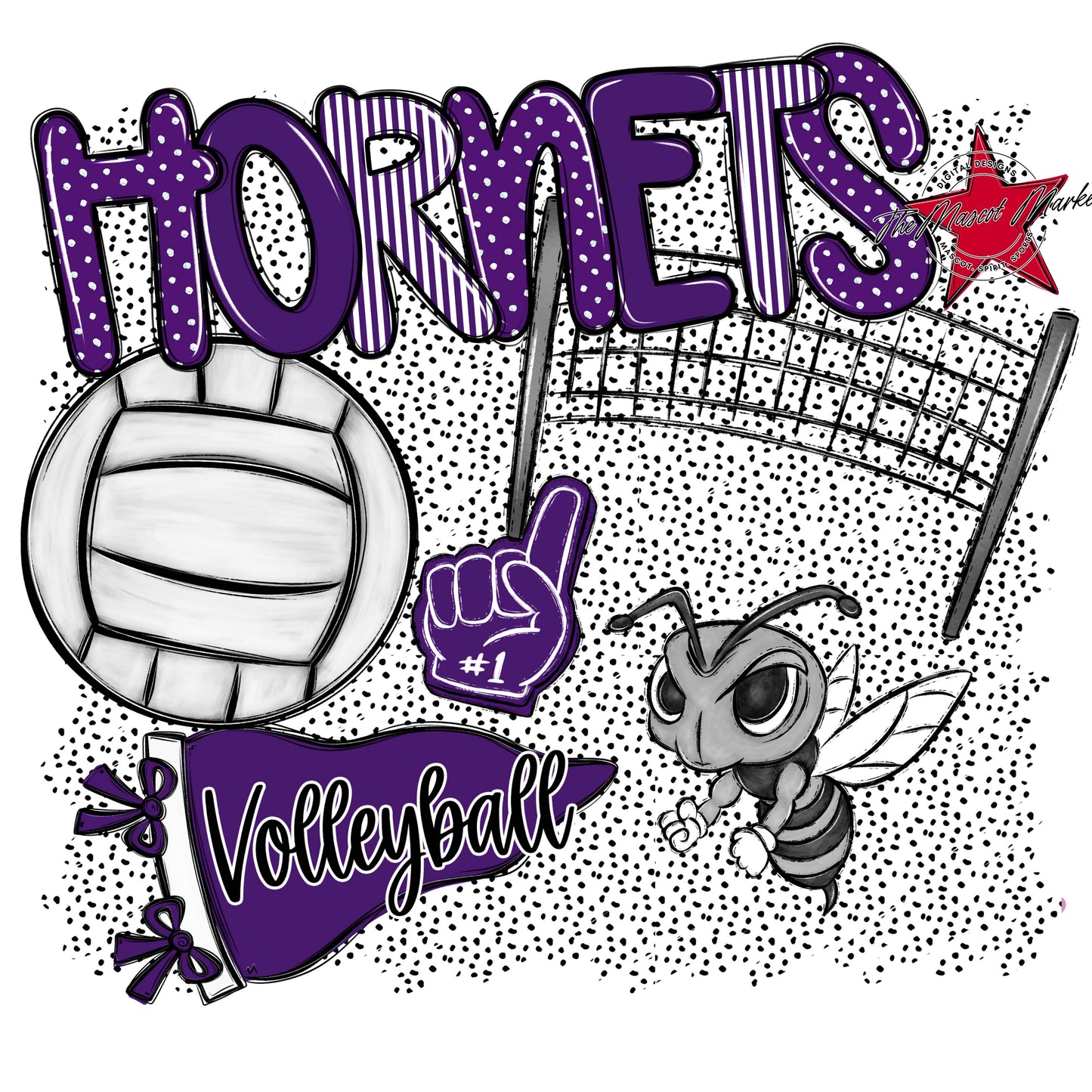Hornets Volleyball Spirit-Purple